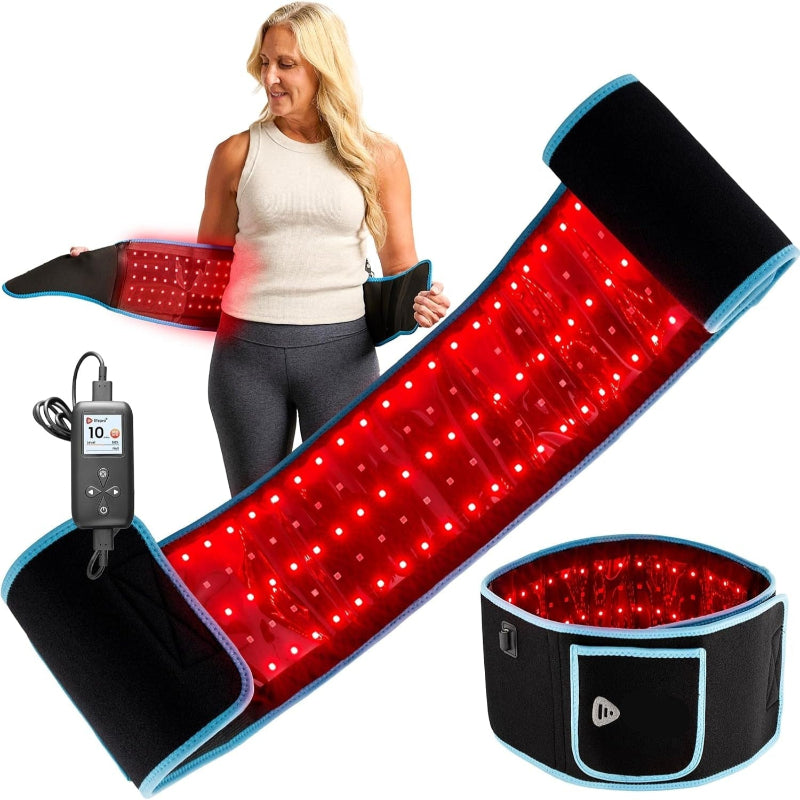 Red Light Therapy Belt – Infrared Red Light Therapy for Body, Back Pain and Shoulder - 660Nm & 850Nm near Infrared Heating Pad – Adjustable & Portable for Wellness & Relaxation