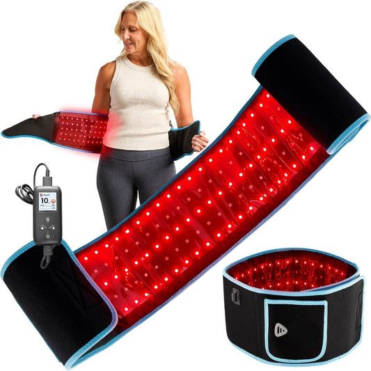 Red Light Therapy Belt – Infrared Red Light Therapy for Body, Back Pain and Shoulder - 660Nm & 850Nm near Infrared Heating Pad – Adjustable & Portable for Wellness & Relaxation