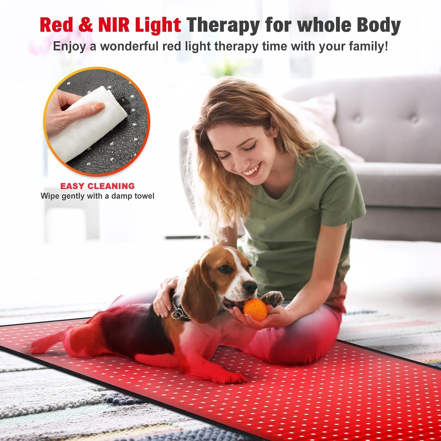 Red Light Therapy Mat for Body, 71"X 31" Red Light Therapy Blanket Red near Infrared 660Nm 850Nm Full Body Pad, 1280 Leds Infrared Light Therapy for Body for Pain Relief, Improved Sleep