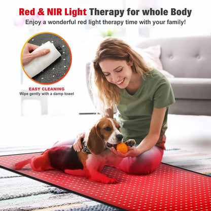 Red Light Therapy Mat for Body, 71"X 31" Red Light Therapy Blanket Red near Infrared 660Nm 850Nm Full Body Pad, 1280 Leds Infrared Light Therapy for Body for Pain Relief, Improved Sleep
